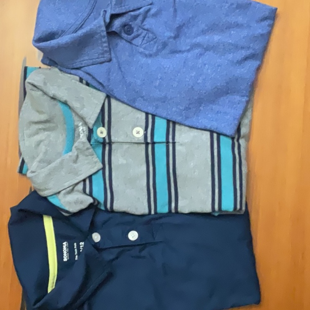 3 pair boys short sleeve polos